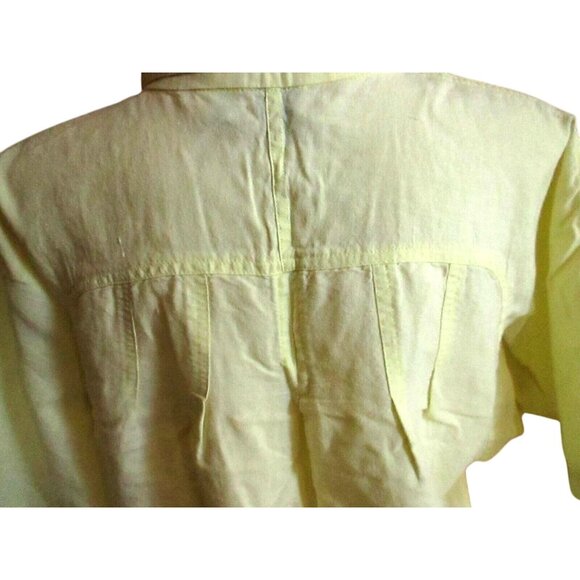 Medium True Vintage 80's Yellow Shirt Gitano Collared Front Pockets Preppy Mom - Picture 6 of 7